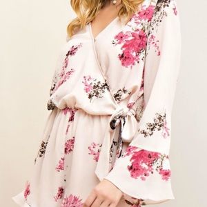 Entro | Boho Floral Long Sleeve Romper